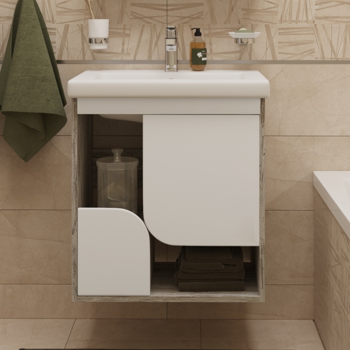 Тумба с раковиной DIWO Самара 60 дуб скандинавский 462073 - 0