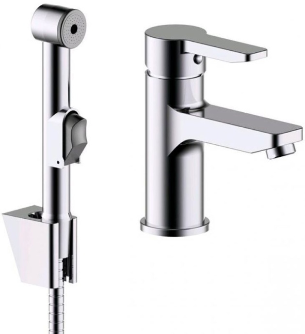 Смеситель для умывальника с гигиеническим душем, Sena, IDDIS, SENSB00i08 - 0