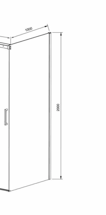 Боковая стенка Vincea Dice 100х200 профиль черный стекло прозрачное VSG-4D100CLB - 2