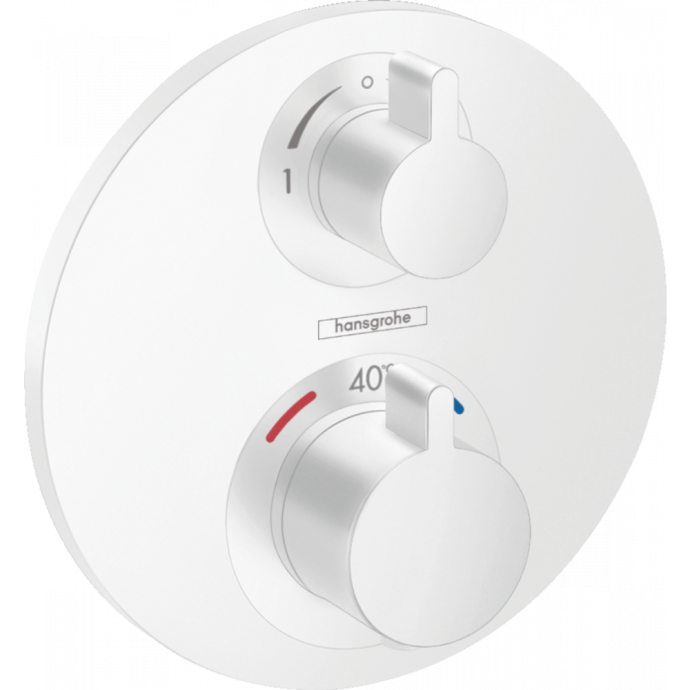 15758700 HG Ecostat S термостатический смеситель для душа  (внешняя часть) матовый белый - 0