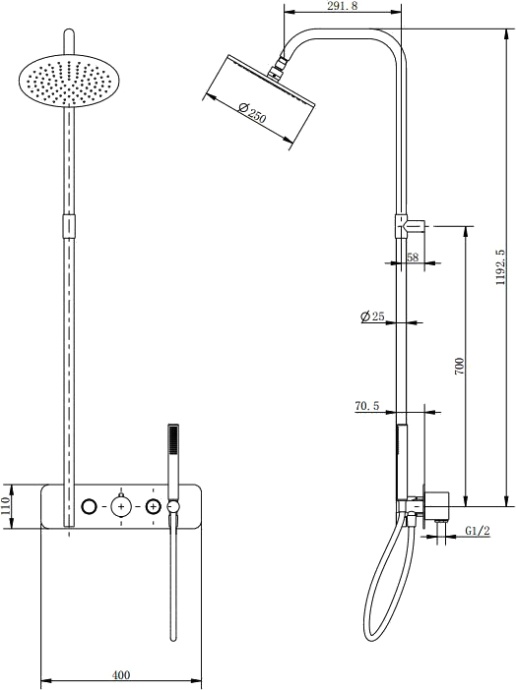 Душевая стойка Cezares Moon MOON-CD-TA200-01 - 1