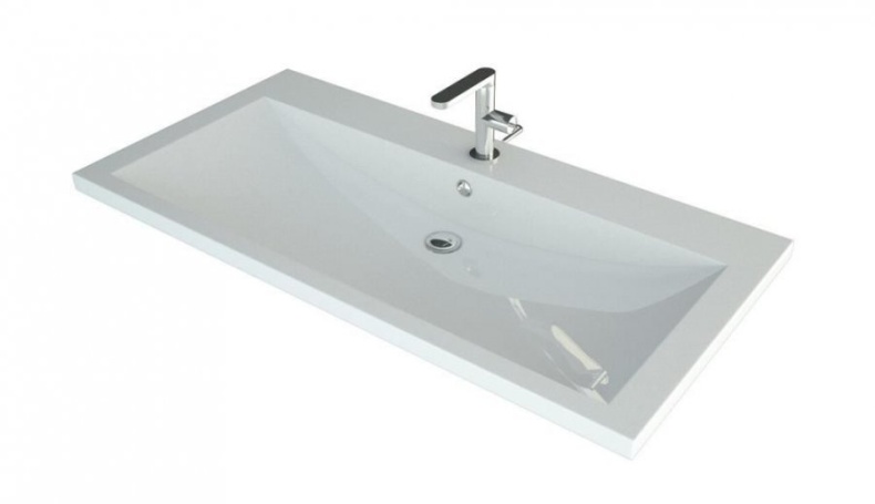 Тумба с раковиной Misty Алиса 90 напольная белая - 2