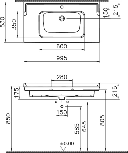 Тумба с раковиной STWORKI Хальмстад 100 белая 505730 - 7