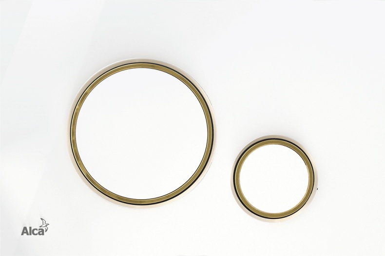 Кнопка смыва AlcaPlast THIN M775 белый / золото - 0