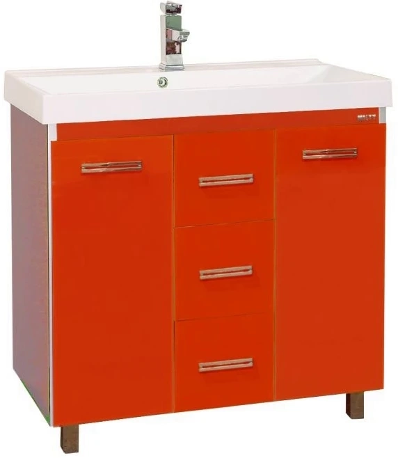 Тумба под раковину Misty Джулия 90 красная глянцевая Л-Джк01090-0413Пр3Я - 0