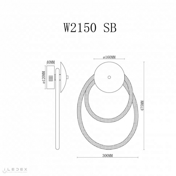 Бра iLedex Cross W2150 SB - 1