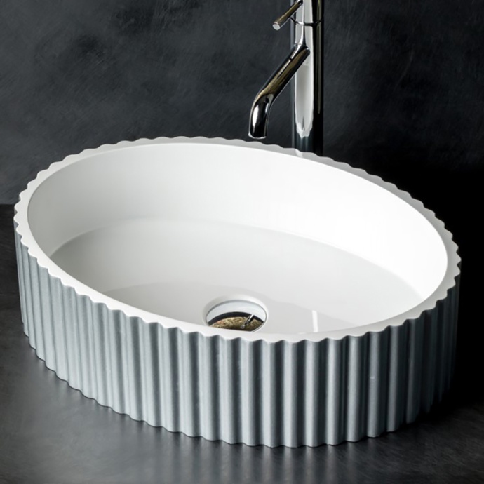 Раковина накладная Armadi Art Canale 50 глянец серебро 878-S - 0