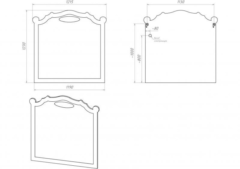 Зеркало Misty Элис 120 бежевое с золотом Л-Эли02120-033 - 5