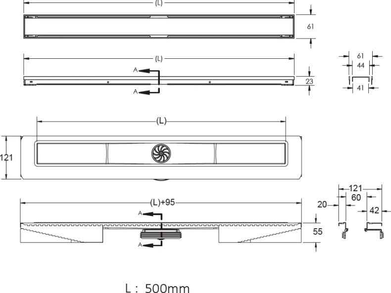 Душевой лоток Berges B1 Keramik 60 золото глянцевое 092016 - 1