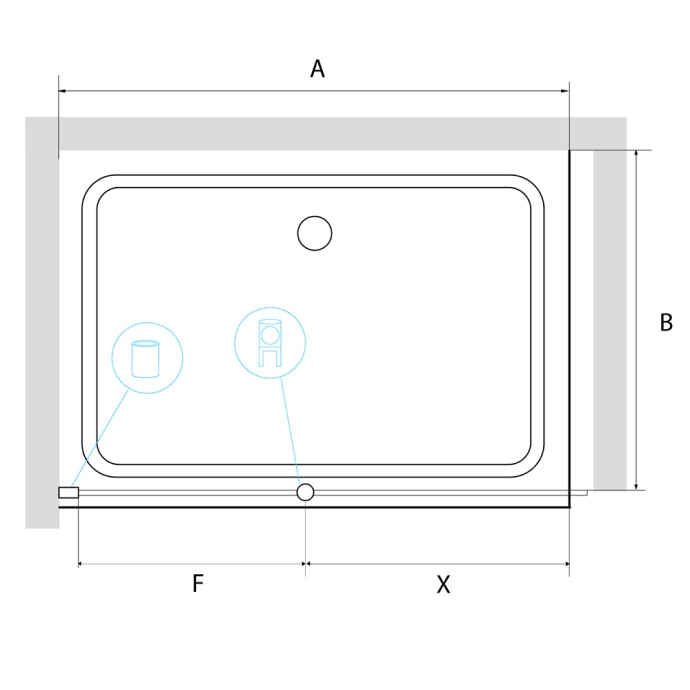 Душевая перегородка RGW Walk In 80х195 хром стекло прозрачное 351003408-11 - 1