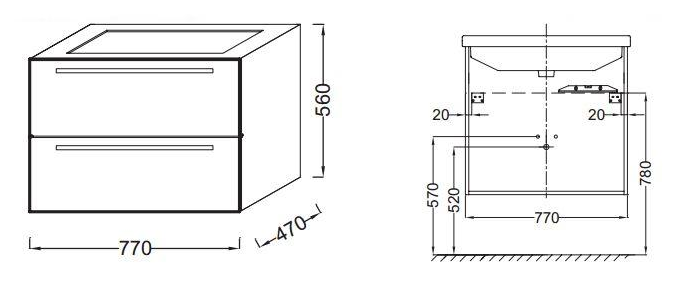 Тумба под раковину Jacob Delafon Struktura 77 см  EB1277-N18 - 1