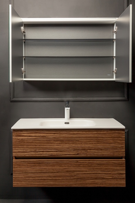 Зеркало-шкаф Vallessi 80 светлое дерево с подсветкой 547-Z - 1