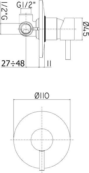 Смеситель Paffoni Light LIG011BO С ВНУТРЕННЕЙ ЧАСТЬЮ, для душа, белый - 1