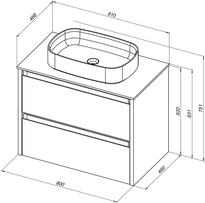 Тумба под раковину Allen Brau Fantasy 80 черный матовый 1.11001.AM - 8