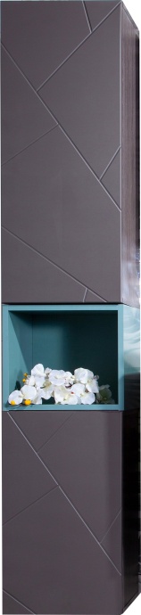 Шкаф-пенал Бриклаер Кристалл софт грифит, муссон - 0