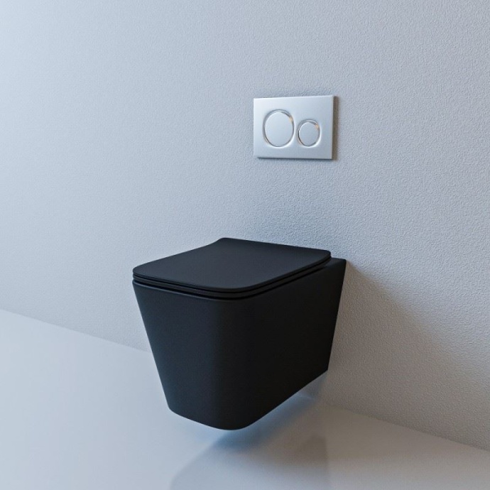 Унитаз подвесной Esbano Gartez с сиденьем микролифт, черный  ESUPGARTBM - 0