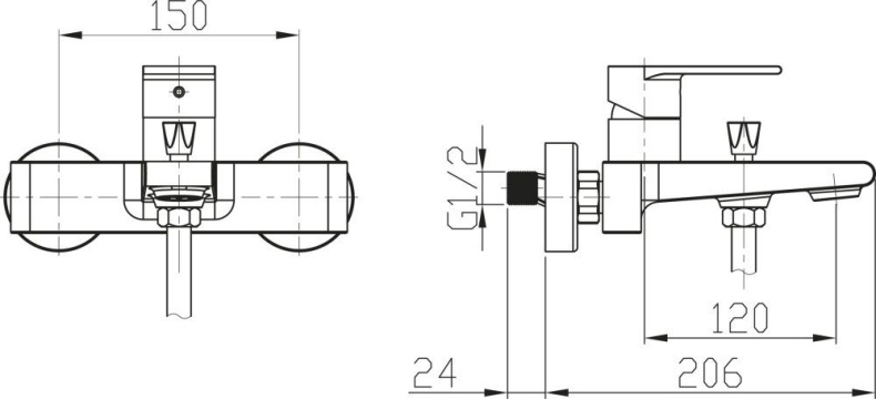 Смеситель BelBagno Nova NOV VASM IN для ванны NOV-VASM-IN - 1