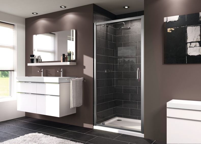 Душевая дверь в нишу Huppe X1 140703.069.321 распашная 90 см - 1