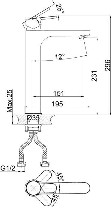 Смеситель D&K Rhein Marx для раковины DA1392001 - 2