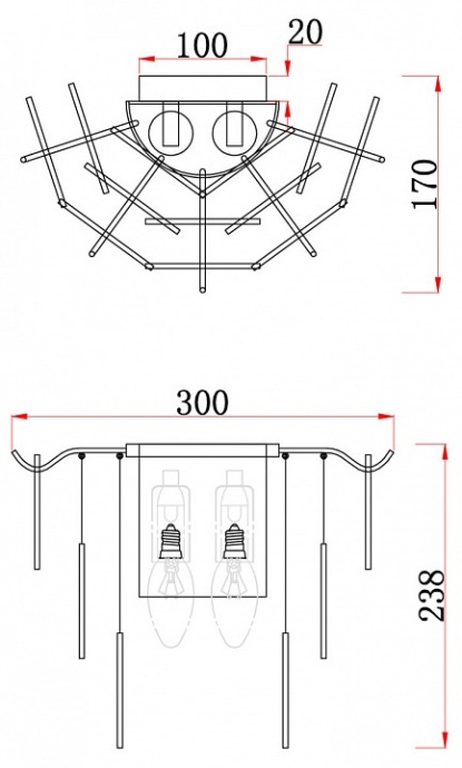 Настенный светильник Porto FR5104WL-02BS - 1