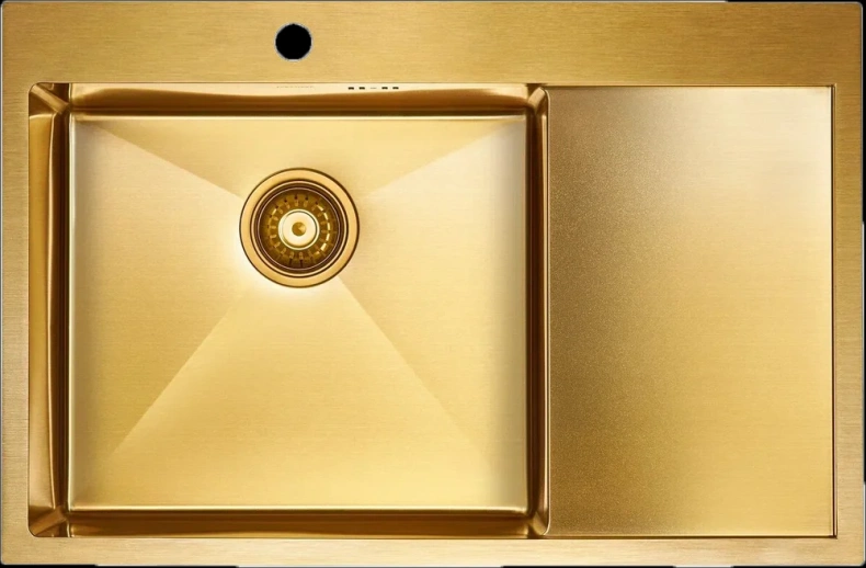 Мойка кухонная Paulmark Atlan 78 L брашированное золото PM217851-BGL - 0
