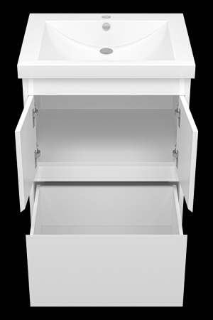 Тумба с раковиной Misty Алиса 58 белая глянцевая УТ000011236 - 1