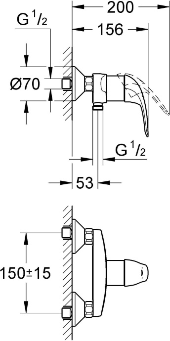 Смеситель Grohe Euroeco 32740000 для душа - 1
