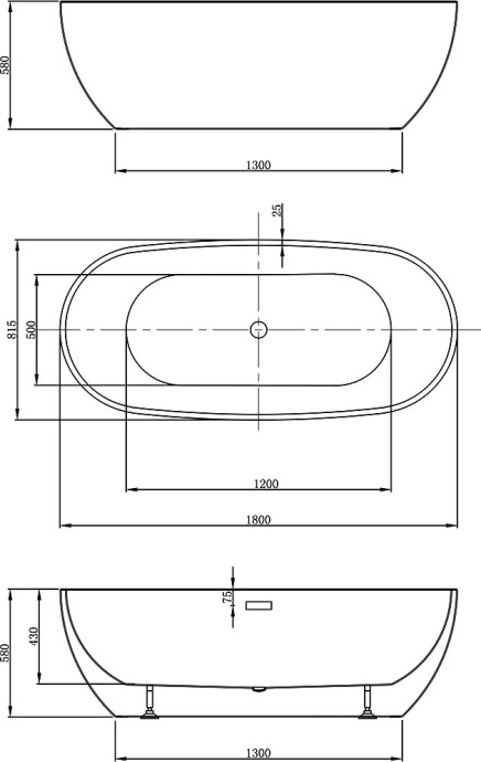Акриловая ванна Vincea VBT-408-1800 белая - 4