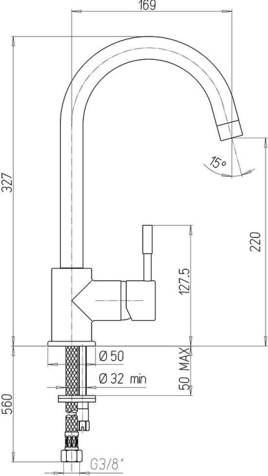 Смеситель для кухни Paini Cox 78H4572CRL2LMKM - 1