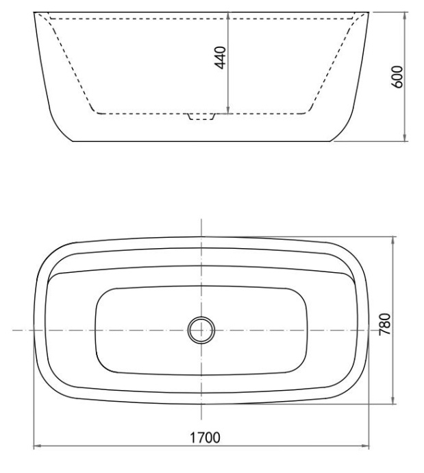 Акриловая ванна Aquanet Fine 260051 170x80, белая матовая 95778-MW - 4