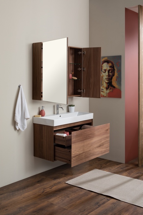 Зеркало-шкаф Aquanet Йорк 85 орех 203954 - 3