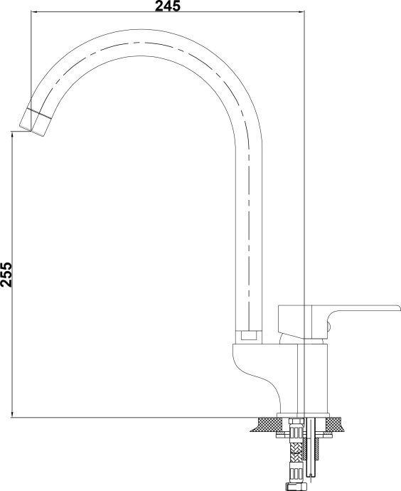 Смеситель для кухни GPD Atros бежевый матовый MTE65-KG - 9