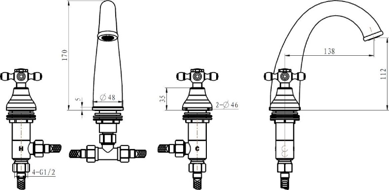 Смеситель Boheme Medici Presente 317 для раковины - 1