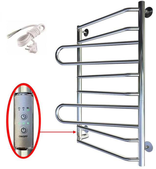 Полотенцесушитель электрический Тругор Пэк 18 80х50, L с выключателем Пэк сп 18/8050 лев 32 - 0