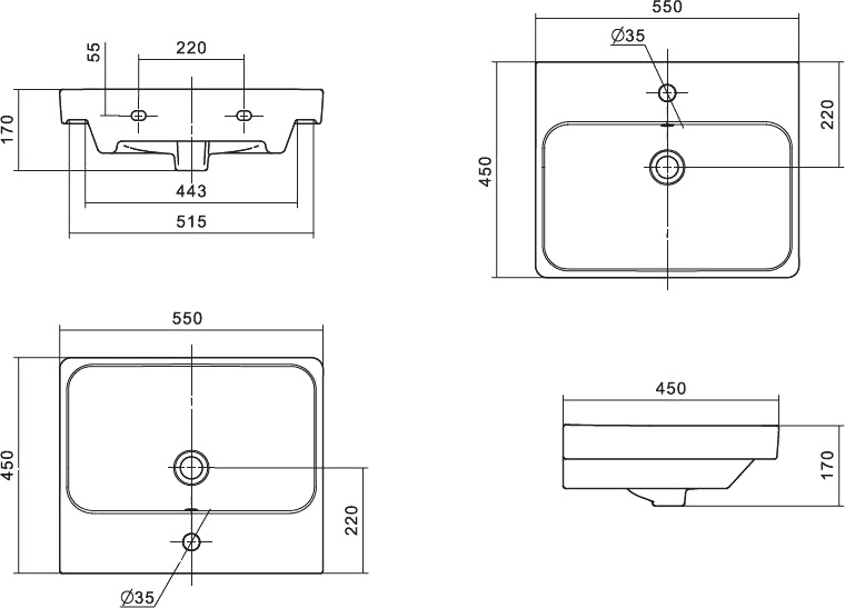 Мебельная раковина Santek Адриана 55 1.WH50.1.620 - 5