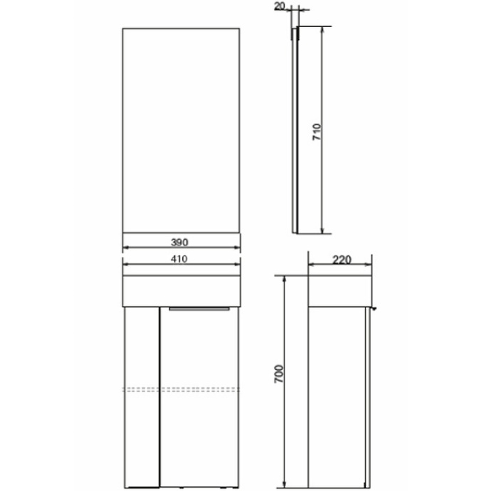 Тумба с раковиной Comforty Асти 40 белый глянец 00-00012835 - 3