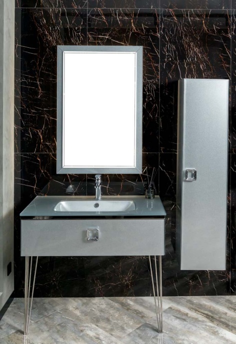 Тумба под раковину Armadi Art Lucido 100 серебро 770-100-SL - 2