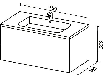 Тумба с раковиной Sanvit Кубэ-1 75 белый глянец - 3