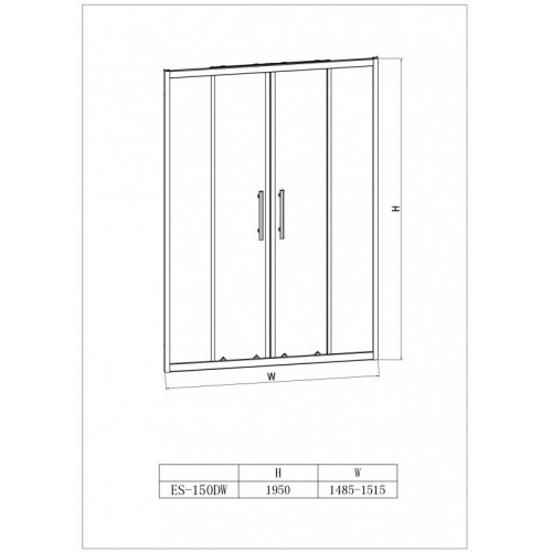 Душевая дверь Esbano 150х195 хром  ESDN150DW - 1