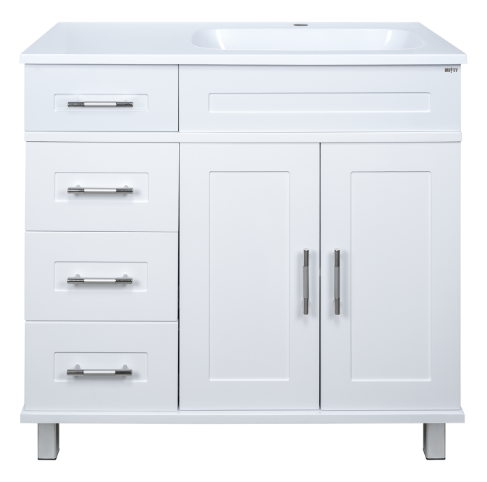 Тумба с раковиной Misty Купер 90 R белый - 0