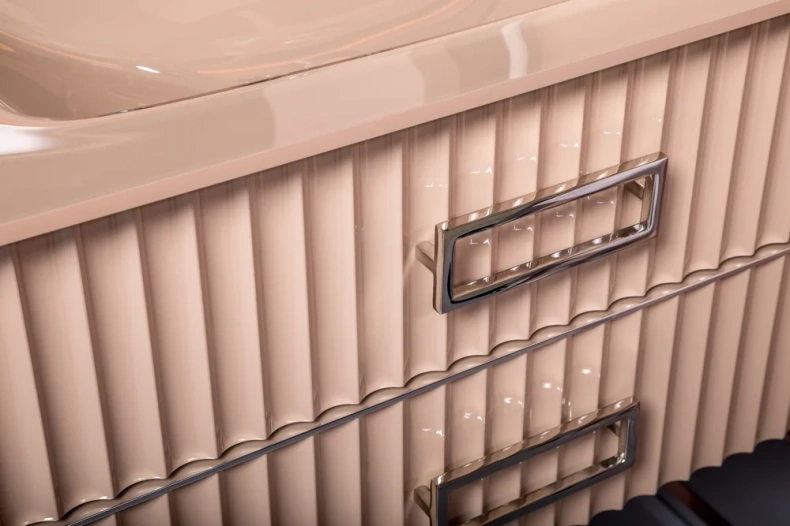 Тумба под раковину моноблок Boheme Armadi Art Monaco 100 бежевый глянец - хром 866-100-CPCR - 2