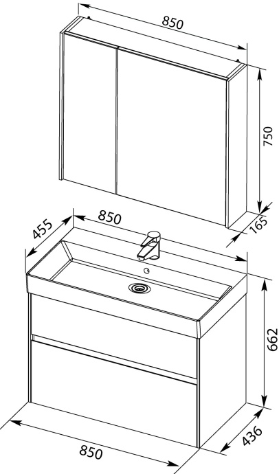Мебель для ванной Aquanet Бруклин 85 - 10