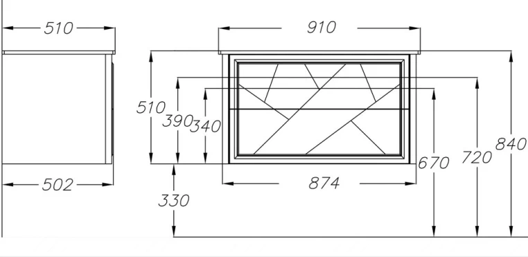 Тумба под раковину Opadiris Луиджи 90 серая матовая 00-00005940 - 3