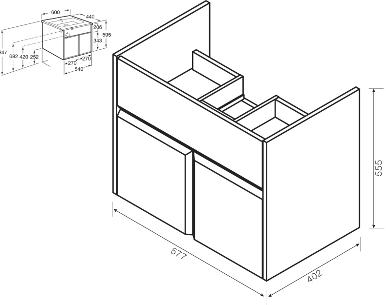 Тумба для комплекта Roca UP 60 белая ZRU9303010 - 7