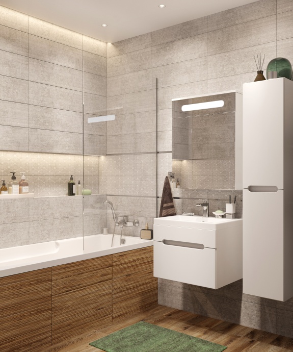 Зеркало-шкаф DIWO Коломна 60 см, навесное, прямоугольное, с подсветкой, белое KOL.Z.60/P/W - 2