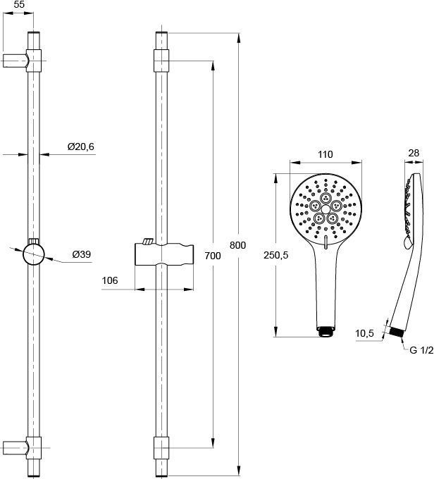 Душевой гарнитур Iddis Torr TOR3F00i16 - 1