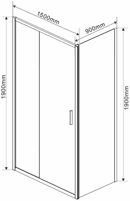 Душевой уголок Vincea Garda 150х90 профиль сталь стекло прозрачное VSR-1G9015CLGM - 2