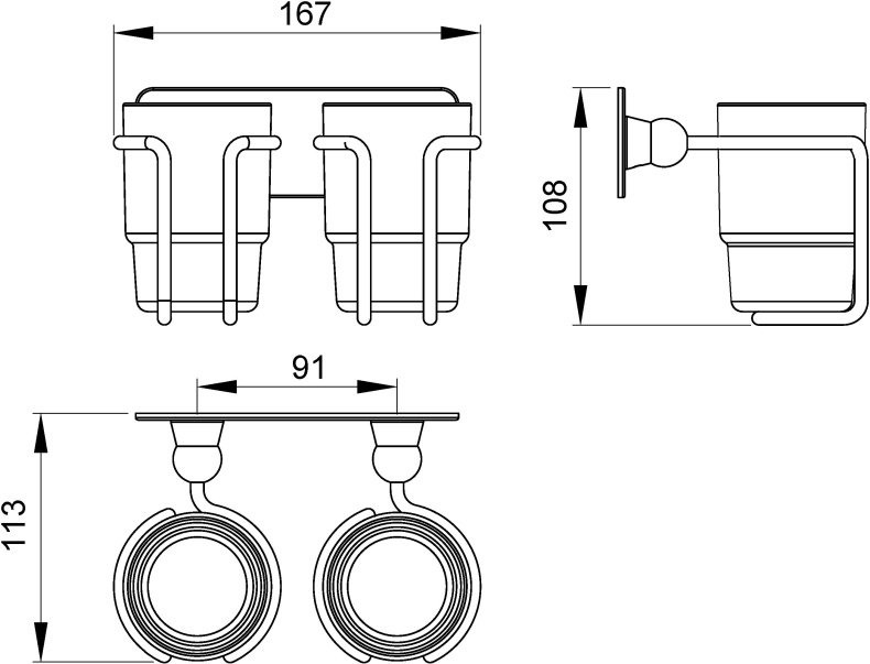 Стакан для зубных щеток двойной Timo Nelson 150032/00 хром - 1