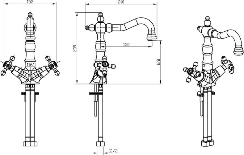 Смеситель Boheme Camelia 272 для раковины 272-Camelia - 1