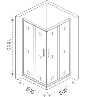 Душевой уголок Good Door Infinity CR-80-G-CH 80x80 ИН00015 - 5